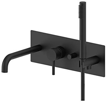 Paffoni LIG001NO Miscelatore vasca incasso con deviatore bocca erogazione e doccia serie LIGHT nero opaco