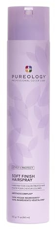 Pureology Style + Protect Soft Finish Hairspray | For Color-Treated Hair | Flexible Hold, Non-Drying Hairspray | Silicone Free | Vegan | Updated Packaging | 11 Oz.|