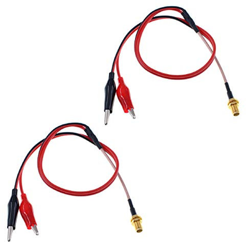 Oiyagai 2er-Pack 50 cm SMA Buchse auf 2 Isolierte Krokodilklemmen Prüfkabel, RG316 Koaxialkabel für Antennen, Hochflexibel, Perfekt für Labor- und Felddiagnose