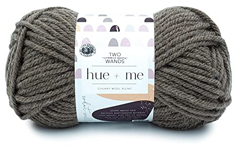 Lion Brand Hue + Me Garn zum Stricken, Häkeln und Basteln, sperrig und dick, weiches Acryl- und Wollgarn, Terra, (1er-Pack)