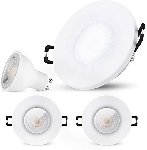 SSC-LUXon 3er Pack BEDA Strahler IP65 Einbau mit LED GU10 38° Abstrahlwinkel 5W neutralweiß - Downlight 230V Lampe tauschbar