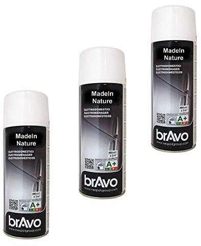 Lot de 6 bombes de Peinture, Spray Peinture Spécial Electroménager, Haute Résistance aux Chocs, 400 ml, de MadeInNature (Spray électroménager Blanc 180607 lot de 6)