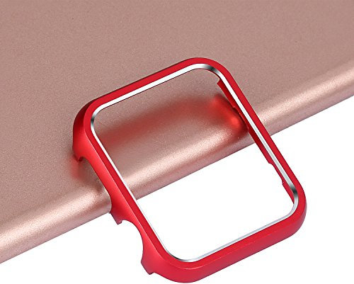 Protectora Carcasa Compatible con Apple Watch Serie 6 40mm, Rojo Aleación de Aluminio Anti-Arañazos Metal Funda de Parachoques Cubierta de Reloj Caso Compatible con Apple iWatch 40mm Series SE/6/5/4