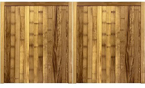 Ruby Iroko Croyde Entrance Mortise and Tenon Gates (Pair) - Various Sizes (3.3, 1.8)