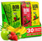 Bob Snail Vegane Süßigkeiten Vielfrucht-Riegel - 30 Gesunde Snacks Einzeln Verpackt von Kinder und Erwachsene mit Apfel Banane und Erdbeere - Zuckerfreie Low Carb Kalorienarme Süßigkeiten