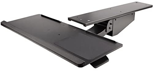 StarTech.com Porta tastiera estraibile per scrivania - Ripiano scorrevole sotto scrivania per tastiera PC - Mensola ergonomica 25x67 cm con tappetino per mouse e poggiapolsi (KBTRAYADJ2)