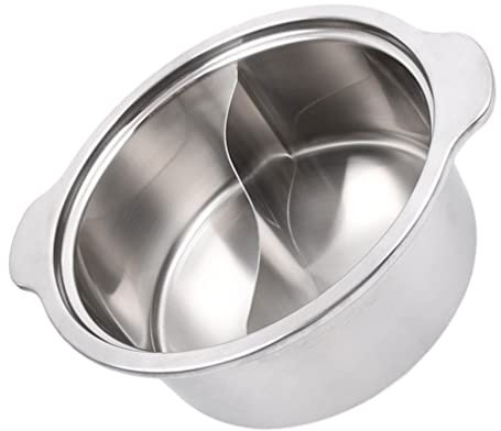 Holibanna 1stk Spießtopf Aus Edelstahl Chinesisches Shabu Shabu Mongolischer Grill Induktions-shabu-Topf Yin-Yang-hot-Pot Shabu-shabu-Topf Töpfe Und Pfannen Rostfreier Stahl Schnur