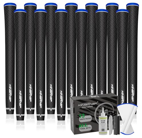 KINGRASP Multi-Compound-Golfgriffe, 13 Griffe, weiche Gummi-Golfschläger-Griffe, rutschfeste, ökologische Baumwollgarn-Faden-Technologie, mittlere Standardgröße, 6 Farben optional