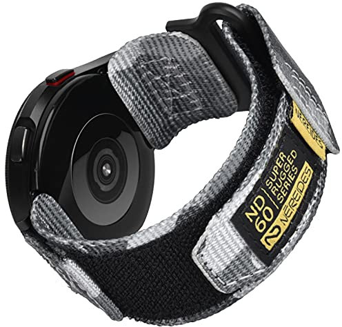 Nereides Kompatibel Mit Samsung Galaxy Watch 7/6/5/4/6 Classic/4 Classic/5 Pro Nylon Armband, 20mm Robustes Verstellbares Klettverschluss Armband (Tarnfarbe, XL)