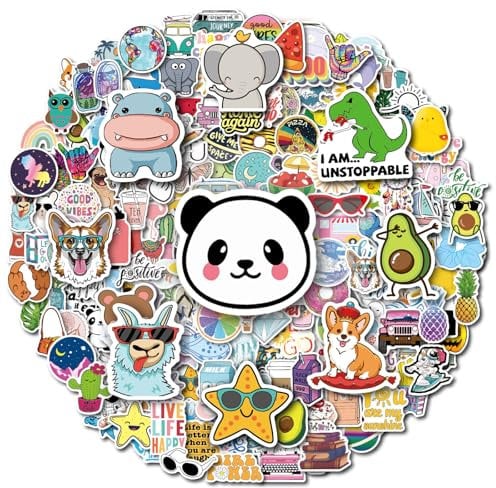 200 Stück Wasserflaschen-Aufkleber für Kinder, Teenager, Wasserdichte Vinyl-Aufkleber, Sticker Aesthetic, Aufkleber für Erwachsene, niedliche Aufkleber-Packungen