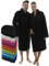 LEBENGOOD Bademantel für Damen, Herren, Unisex, Frottee 100% Baumwolle, Weicher Morgenmantel Dusche, Größen Flauschig, Leicht, S, M, L, XL, XXL, (XL, Negro)