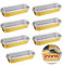 Jodsen 30 Pcs Aluminum Foil Trays, Disposable Thickened Tinfoil Boxes with Matching Lids, Rectangular Food Containers Cupcake Pans for Breads, Pies, Cakes, Sushi, Durian, Picnic, Meals, Dessert(A)