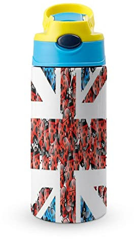 Thermoskanne 500Ml Union Jack Isolierflasche Thermobecher Vakuum Isolierte Für Schule Fahrrad Sport