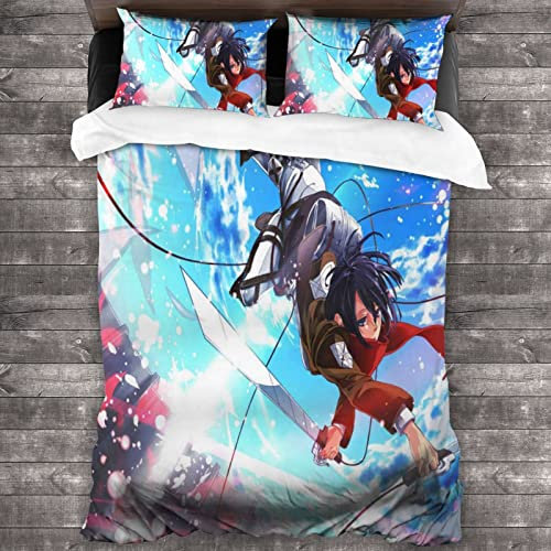 RHODAN Anime Bettwäsche,Bettwäsche Sets,bettbezug,sommerbettwäsche,Einzelbettzeu, Bettbezug Und 2 Kopfkissenbezug (7,220x240cm+80x80cmx2)