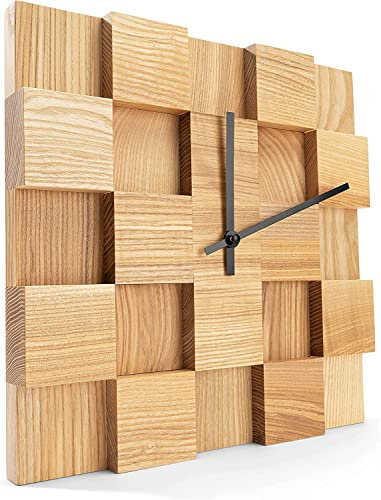 Kvota Wanduhr aus edlem Eschenholz Modernes, Minimalistisches Design als Dekoration oder als Geschenk - EIN Vintage Interior Design Schmuckstück