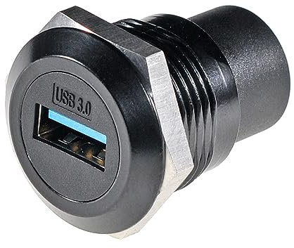 HangTon Confezione da 5 accoppiatori USB 3.0 con connettore impermeabile per paratia, cavo circolare in linea femmina a femmina