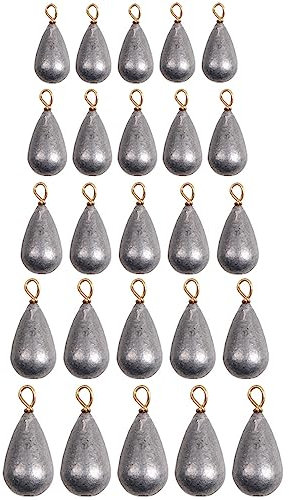 25 Stück Angelgewichte Sinker, Wassertropfenform Gewicht Bass Casting Sinker Outdoor Angelgewicht mit Aufbewahrungsbox für Salzwasser Süßwasser, 3,5g, 5g, 7g, 10g, 14g je 5 Stück