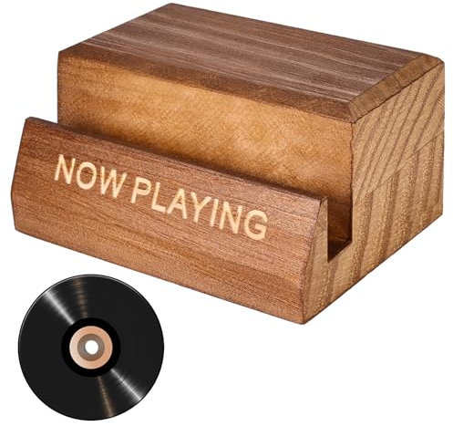 Sporgo Soporte de vinilo para discos de vinilo: almacenamiento de discos de vinilo, estante de madera para discos de vinilo de 1,4 cm de grosor y álbumes LP, soporte LP para CD individuales y tus