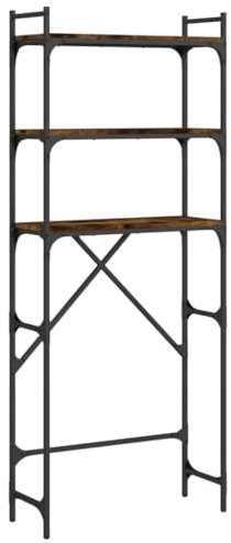 vidaXL Estantería Lavadora Madera ingeniería Roble Humo 67x25x163 cm