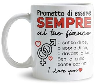 Olallà Tazza Mug Personalizzata con Scritta – Idea Regalo Divertente, Sexy Hot di San Valentino Anniversario per Fidanzata Fidanzato (Prometto di Essere Sempre Al Tuo Fianco)