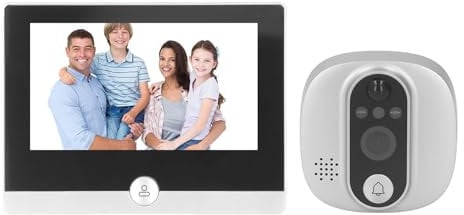 Caméra Judas WiFi, 1080P 4,3 Pouces HD, Caméras Judas 2 Voies pour Porte D'entrée, Visionneuse WiFi Numérique, Sonnette D'interphone Visuel, Détection de Mouvement PIR