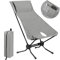WOLTU Campingstuhl faltbar, Klappstuhl Ultraleicht Angelstuhl aus Aluminium, Camping Stuhl klappbar, mit Tragtasche, bis 150 kg belastbar, Grau, CPS8157gr