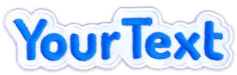 Aufnäher Wunschtext personalisiert Namensschild gestickt 1 Stück Applikation Wunschname Farbwahl (160, weiß)