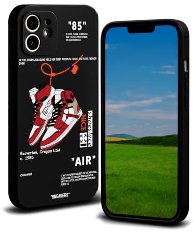 CHBSHENG Cool Design Phone Case for iPhone 12 Case for Boys Men Street Aesthetic Shockproof Basketball Sneaker Sports Designer Cases Compatible with iPhone 12 Black