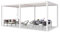 TOOLPORT PRIMEYARD Pergola 3x6 m weiße Aluminium-Pfosten mit Lamellendach aus Stahl Terrassenüberdachung