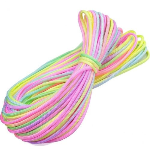 Lpitoy Regenbogenkordel 4 mm Regenbogen-Paracord, siebenadrige Regenbogenschnur, Fallschirmseil, Campingausrüstung, Regenbogen-Paracord