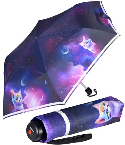 Knirps Kinder-Taschenschirm 4Kids reflective mit Reflexborte - Cosmic Kitty