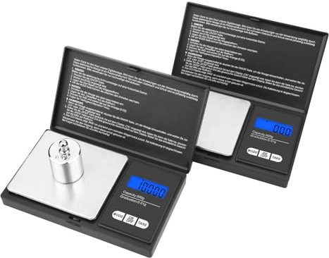 Taschenwaage Digitale Feinwaage, Mafiti 500g / 0,01g Goldwaage Grammwaage Münzwaage mit Tara Funktion 7 Einheiten und LCD-Display, Extrem Präzise Digitalwaage für Tabletten, Schmuck, Münzen（2pcs）