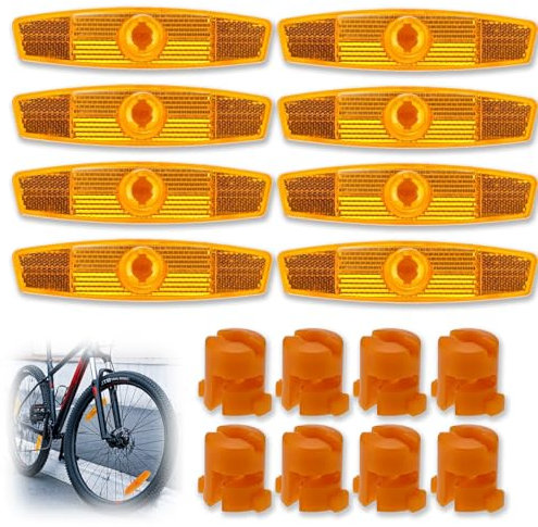 cuhostki Flex Clips Reflektoren Fahrrad, 8 Stück Fahrrad Reflektoren Speichenreflektoren Katzenaugen Reflektor, Fahrrad Reflektoren Vorne Hinten, für Motorrad Mountainbike MTB Fahrrad Kinder