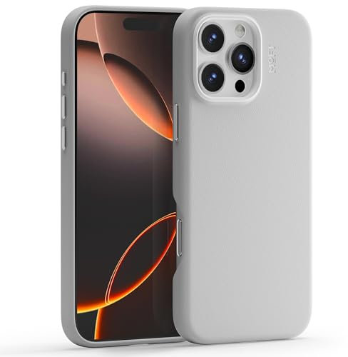 MOFT Snap Case MOVAS for iPhone 16 Pro Max Case, Magnetic Premium Vegan Leather Phone Case with Smooth Feeling, Enduring Color Minimalist Protective Case, Misty Cove