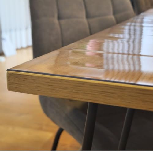 Protector de mesa de 1,5 mm, mantel transparente, protector de mesa transparente, mantel para exterior, mantel de hule, varias opciones de tamaño (90 x 90 cm (ancho y largo))