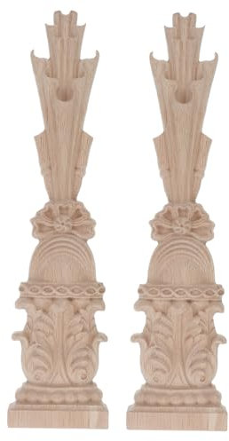 SHOWERORO 2piezas Líneas Decorativas De Tallado De Madera Molduras De Madera para Revestimientos De Muebles Decoración De Columnas Romanas para Ventana Puerta y Pared