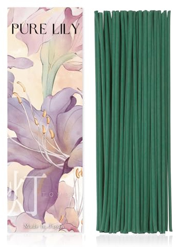 TOMORI Japanese Incense Sticks Pure Lily Natural Incense-Sticks Approx 60pcs Aromatherapy Meditation Calming Stress Relief Relaxation