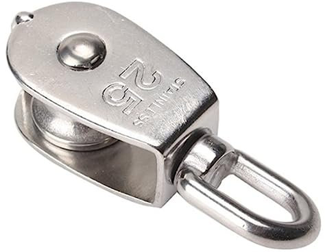 GLEAVI 25mm Edelstahl 304 Riemenscheibe Mit Einer Scheibe 150 Kg Tragkraft Drehbare Drahtseilrolle Für Stahlseil Und Flaschenzug