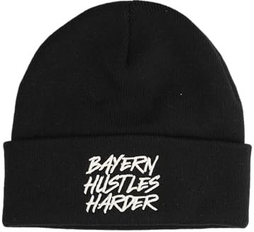 FC Bayern München Basketball I Mütze I Beanie I Hustles Harder I Unisex I Erwachsene I Schwarz