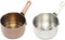 XWBLDBDFC Lot de 2 mini casseroles en acier inoxydable de 50 ml avec poignée pour condiments, ketchup, vinaigre de soja (argent + or rose) - 5,5 x 3,3 cm