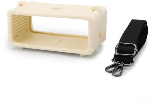 Housse en silicone portable avec bandoulière pour haut-parleur Marshall Emberton III Protection contre la poussière et les rayures Blanc