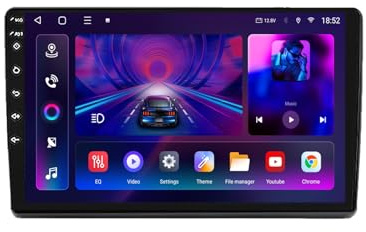 9 Android 15 Pantalla Táctil Radio 2 DIN Coche Pantalla para Fiat Ducato 2007-2015 con Enlace Espejo/GPS/FM/BT/Ventilador de refrigeración/Reproductor Multimedia(2+32G)