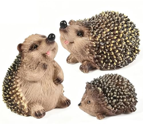 JynxtoyZeal Lgel Hedgehog Mini Ornamente,3 Stück Garten Lgel Deko,Gartenfiguren Lgel Figuren,Decor Tier-Gartenornamente, Mini-Figur Ornamente Dekoration, Gartendeko Outdoor