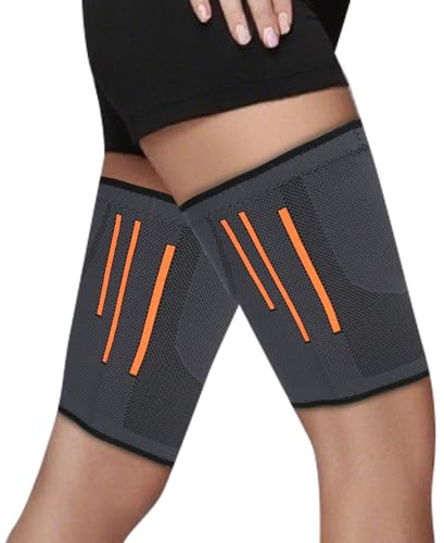 Beugo 2 Pack Manchon de Compression Cuisse pour Femme et Homme(XL) | Soutien aux Cuisses,Respirant Bandage pour Ischio Jambiers, Antidérapant,pour les Cuisses, les Quadriceps