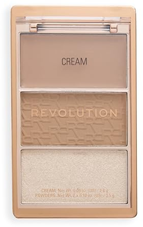 Revolution The Bronze Icon, Hochpigmentierte Bronzer-Make-up-Palette, Mit Hyaluronsäure für Strahlende und Hydratisierte Haut, Divine Fair, 10g