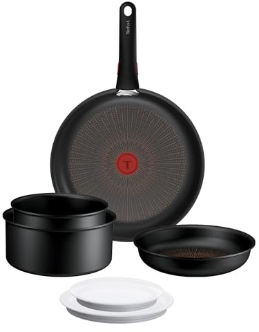 Tefal Ingenio Explore - Juego de 4 Piezas + 3 Accesorios, Aluminio | 2 Sartenes 22/28 cm + 2 Cazos 16/20 cm + 3 Acc, Antiadherente, Apto inducción y horno, Thermo-Signal, Antiarañazos