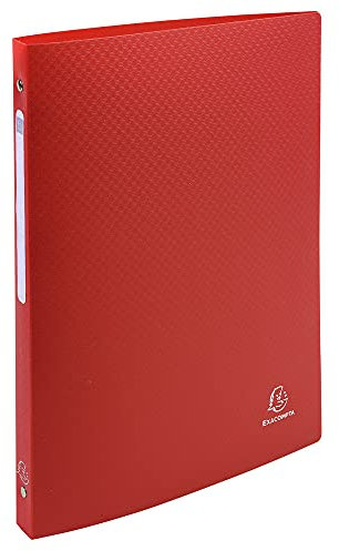Exacompta 51192E Ringhefter OPAK DIN A4 aus Kunststoff mit 4 Ringen 20 mm breit rot ideal für Schule und Büro Ringhefter Ringordner Ringbuchordner