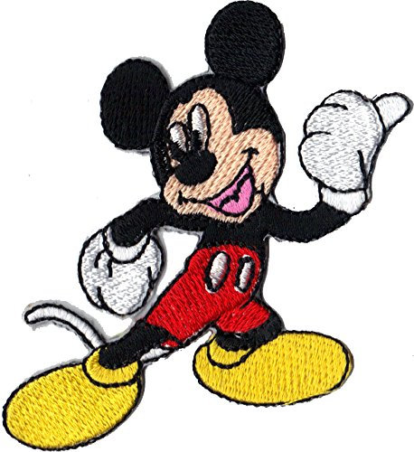 Mickey Mouse Maus Follow Me Biker Kinder Aufbügler Aufnäher Patch Abzeichen
