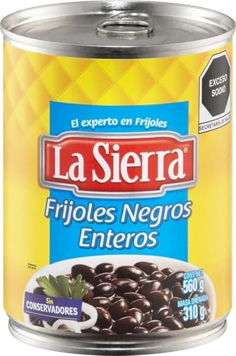 Ganze Schwarze Bohnen (gewürzt), Dose 560g -- aus MEXIKO -- Frijoles Negros Enteros LA SIERRA