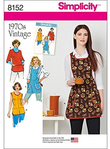 Simplicity 8152 Schnittmuster Vintage 1970 's Schürzen Schnittmuster, weiß